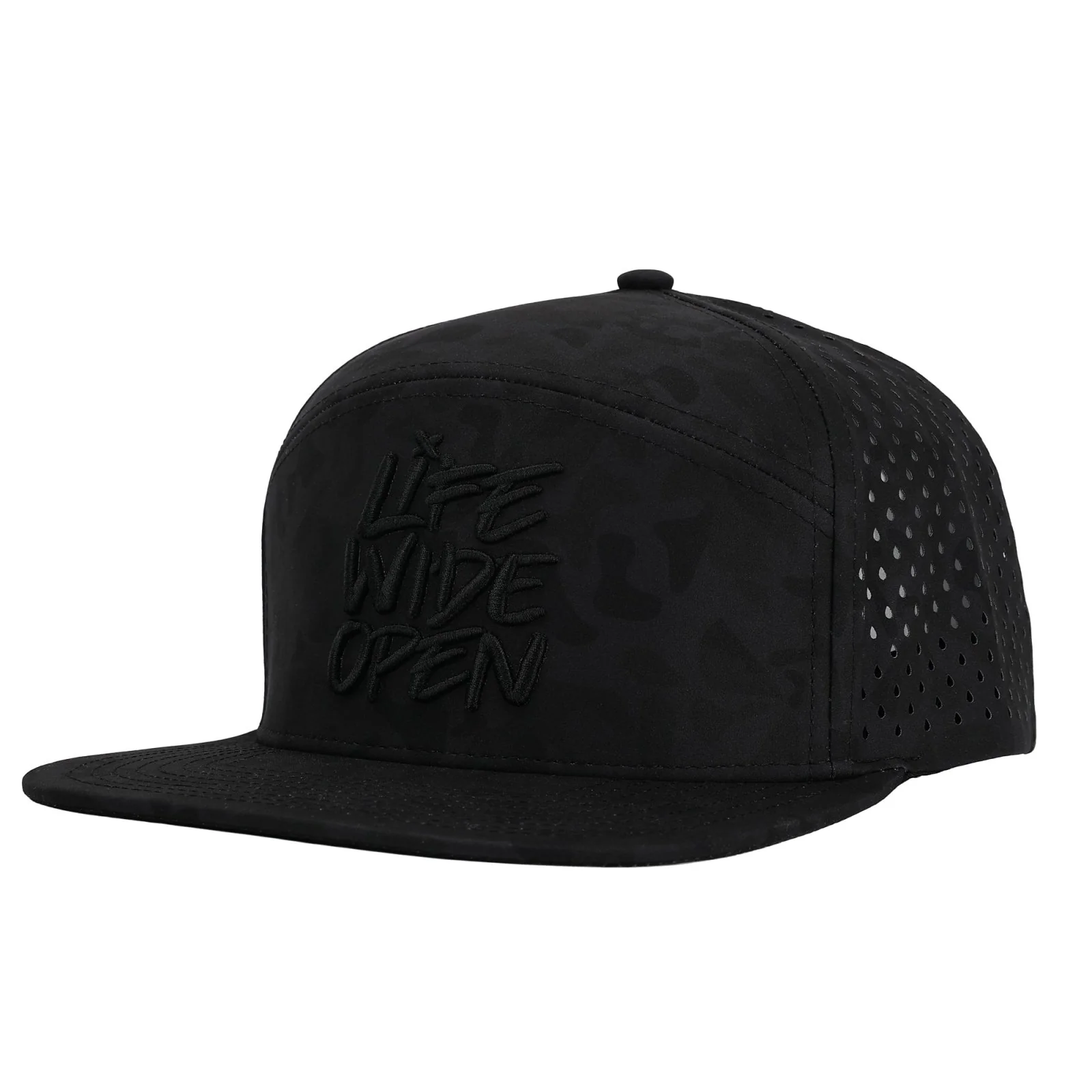 Black Camo 3D Flat Brim Hat - Image 3