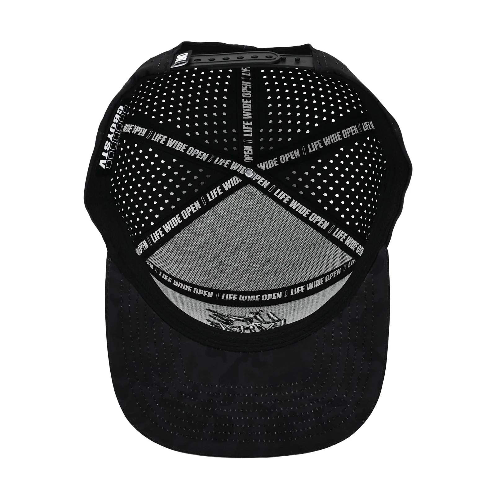 Black Camo 3D Flat Brim Hat - Image 4