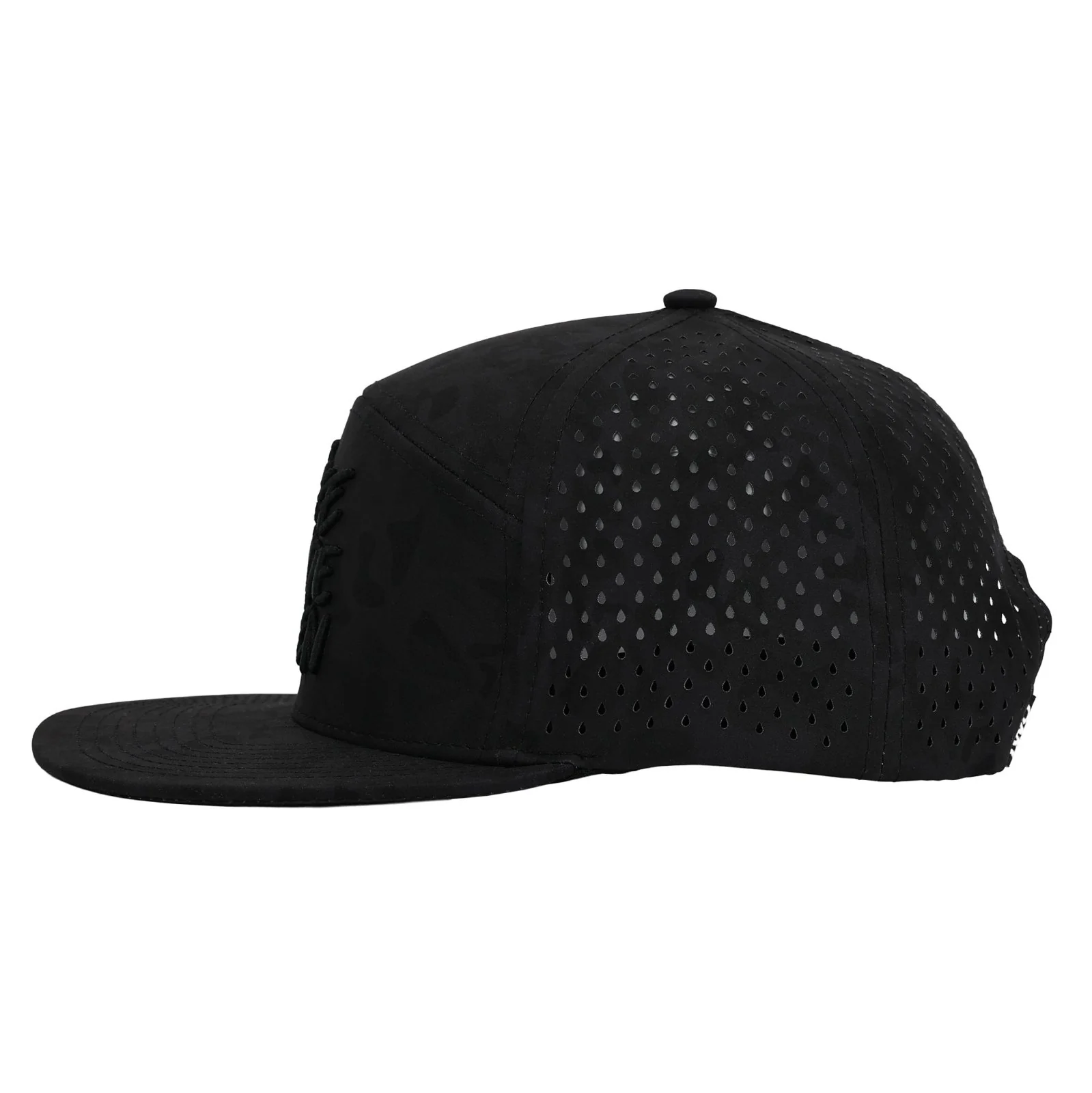 Black Camo 3D Flat Brim Hat - Image 7