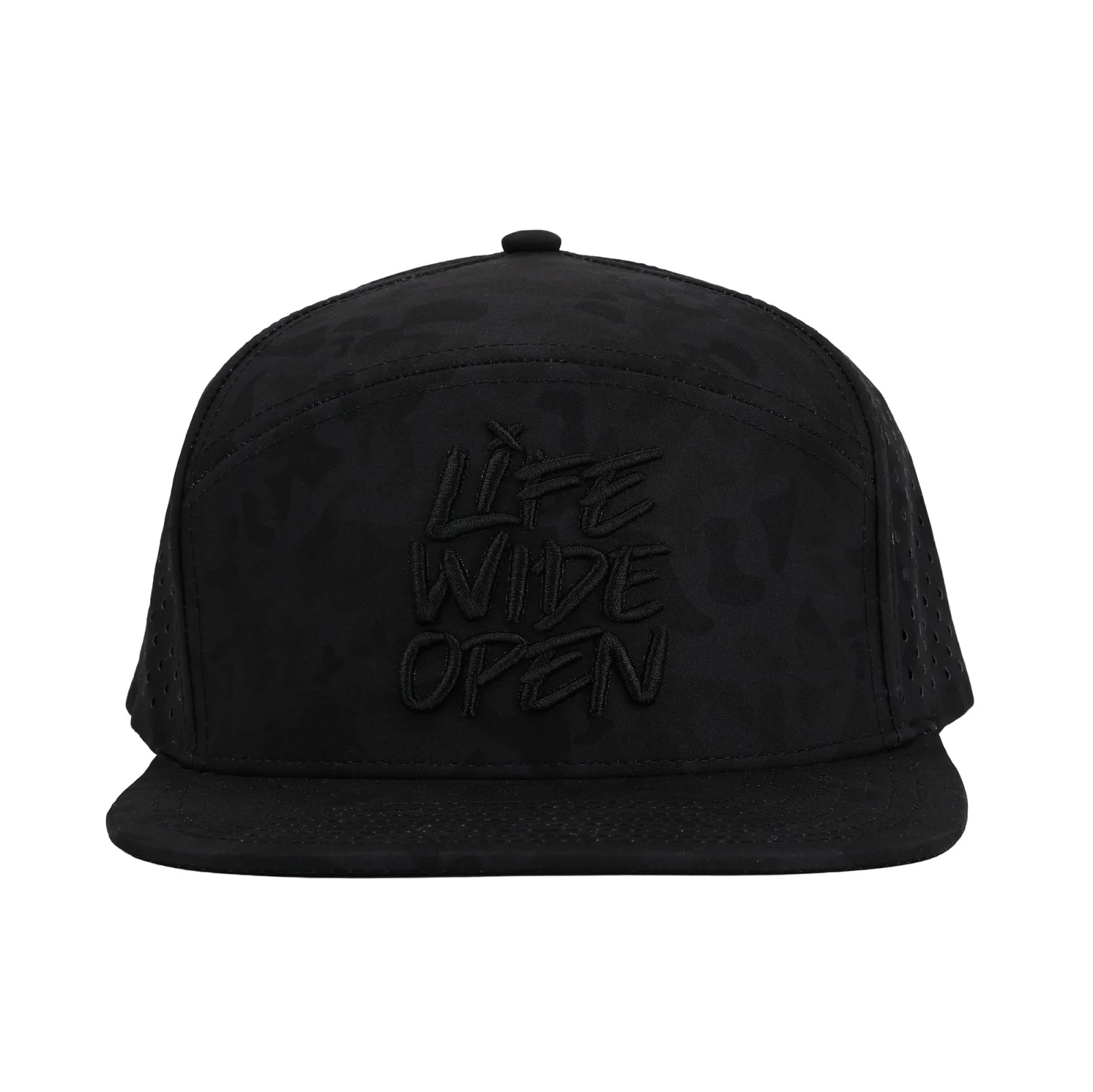 Black Camo 3D Flat Brim Hat - Image 8