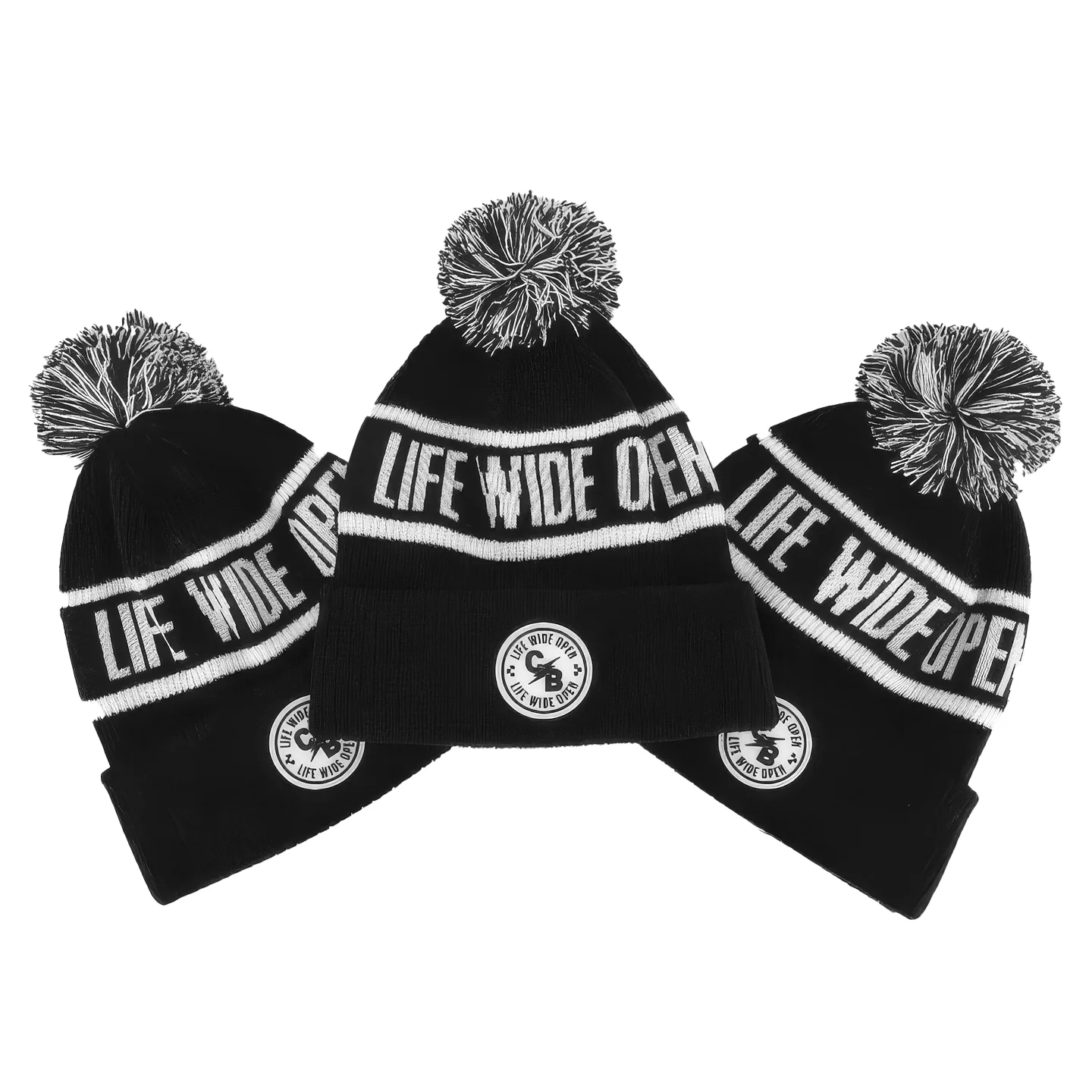 Black LWO Pom Beanie - Image 4