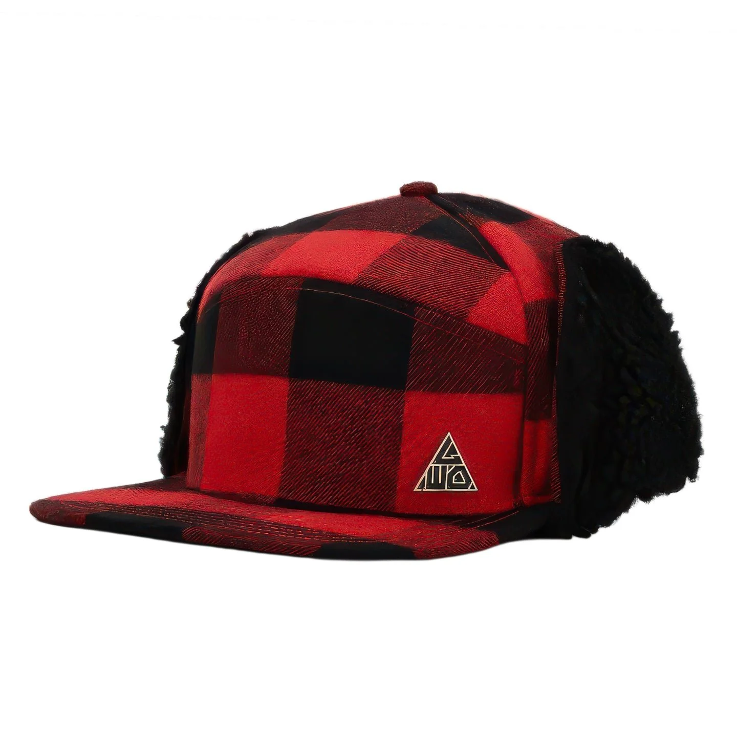 Flannel Insulated Flat Brim Flap Hat - Image 2