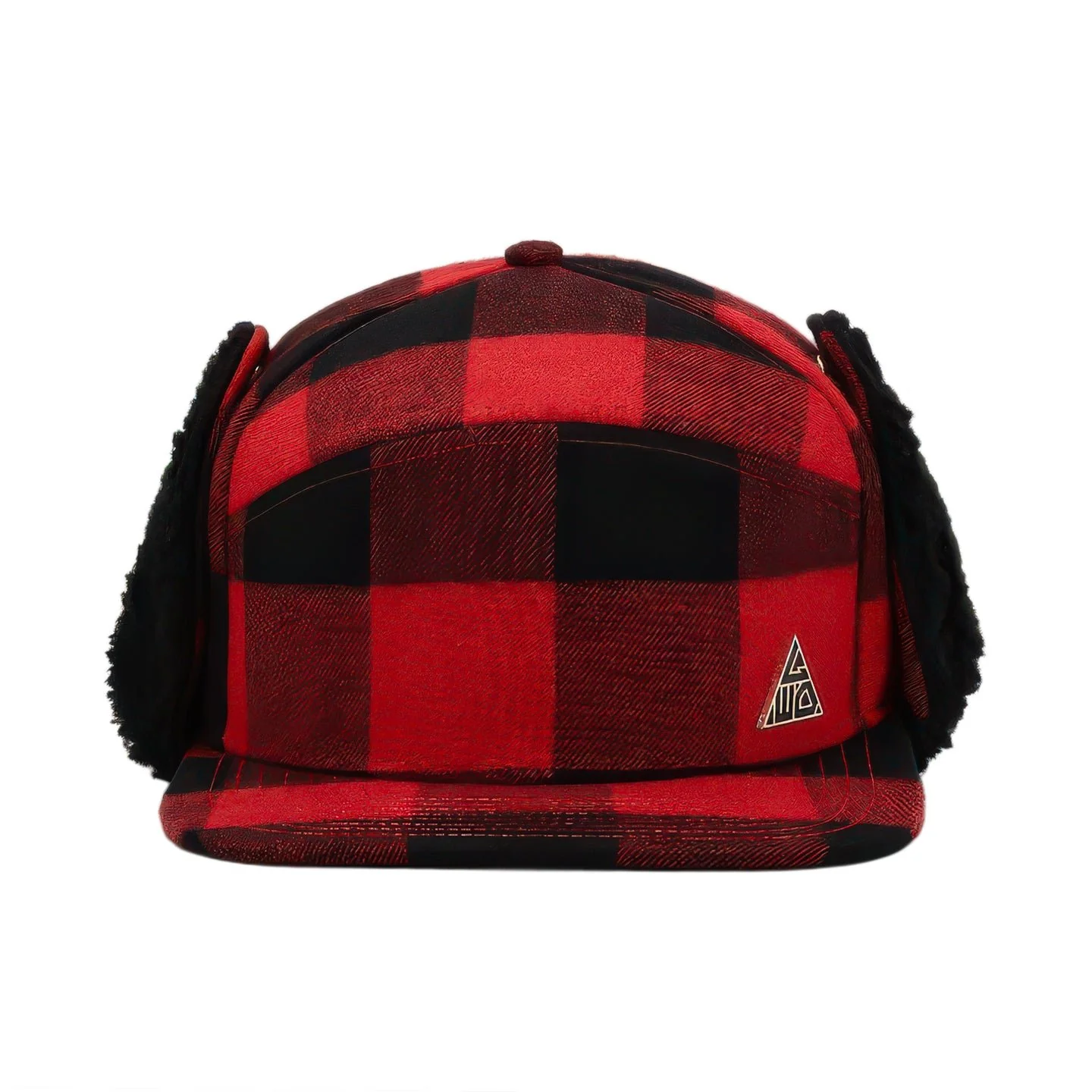 Flannel Insulated Flat Brim Flap Hat - Image 4