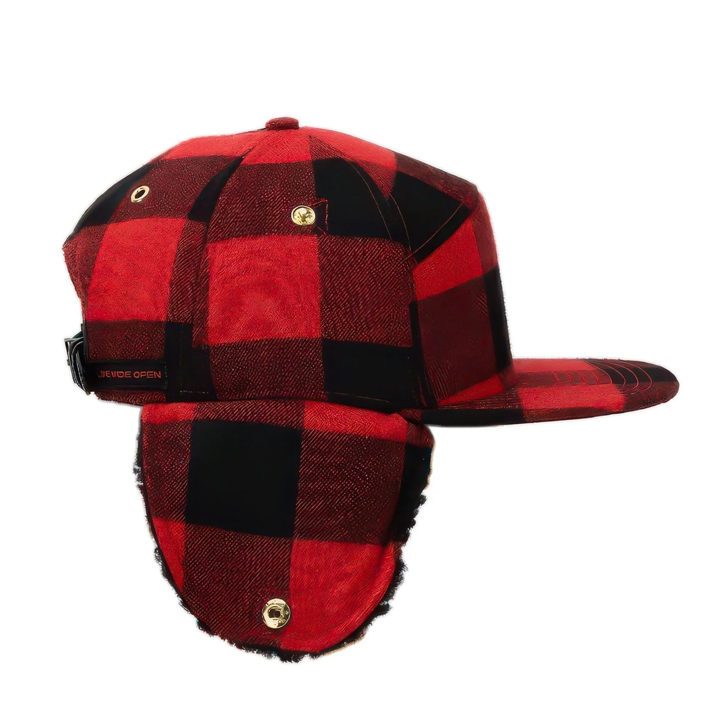 Flannel Insulated Flat Brim Flap Hat - Image 8