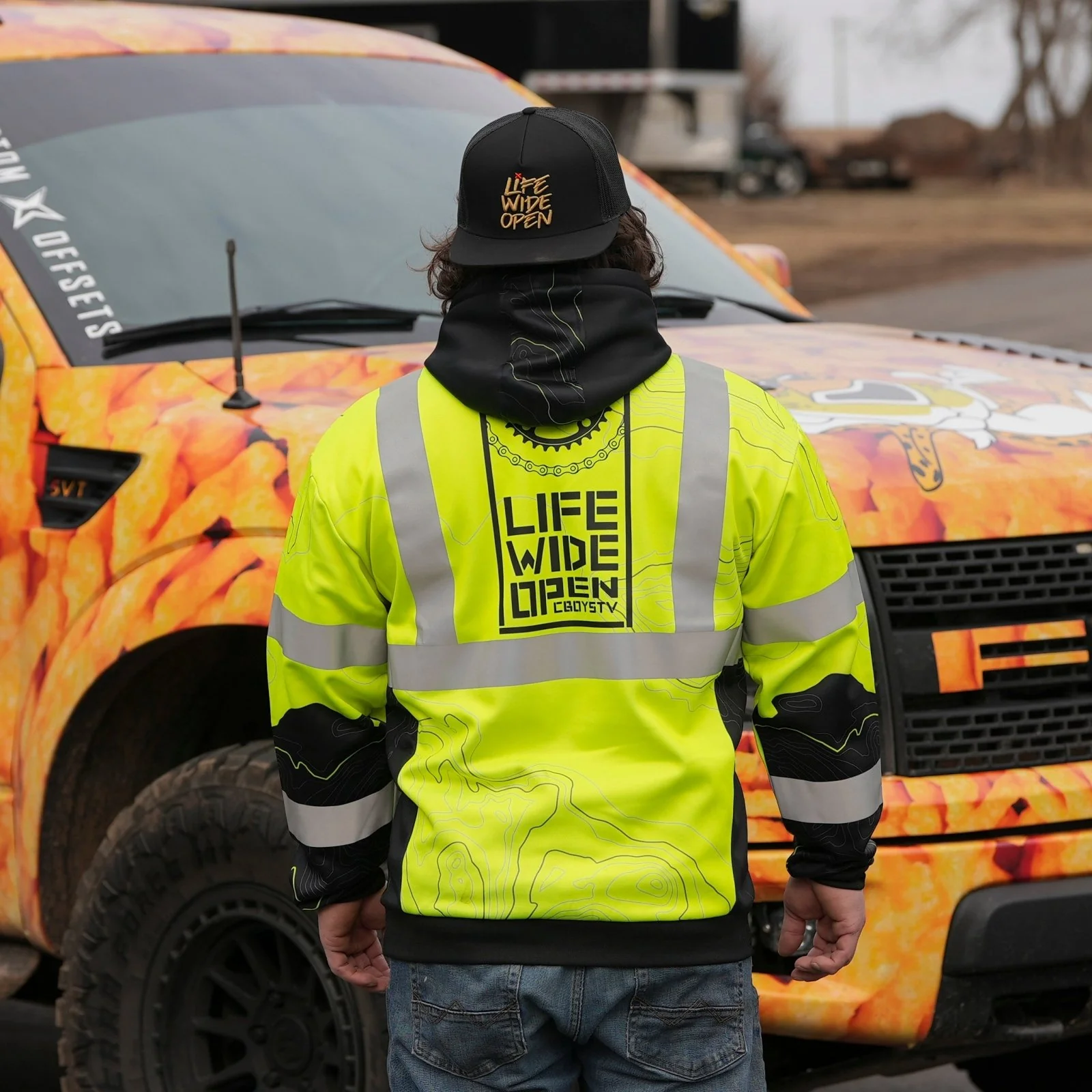 Hi-Vis Topographic Workwear Hoodie - Image 5