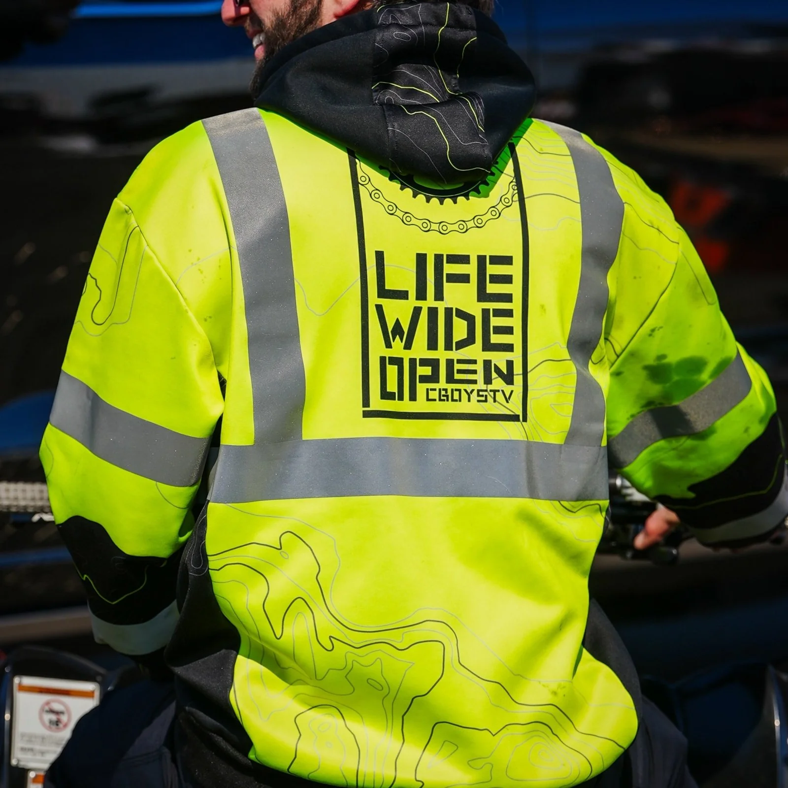 Hi-Vis Topographic Workwear Hoodie - Image 6