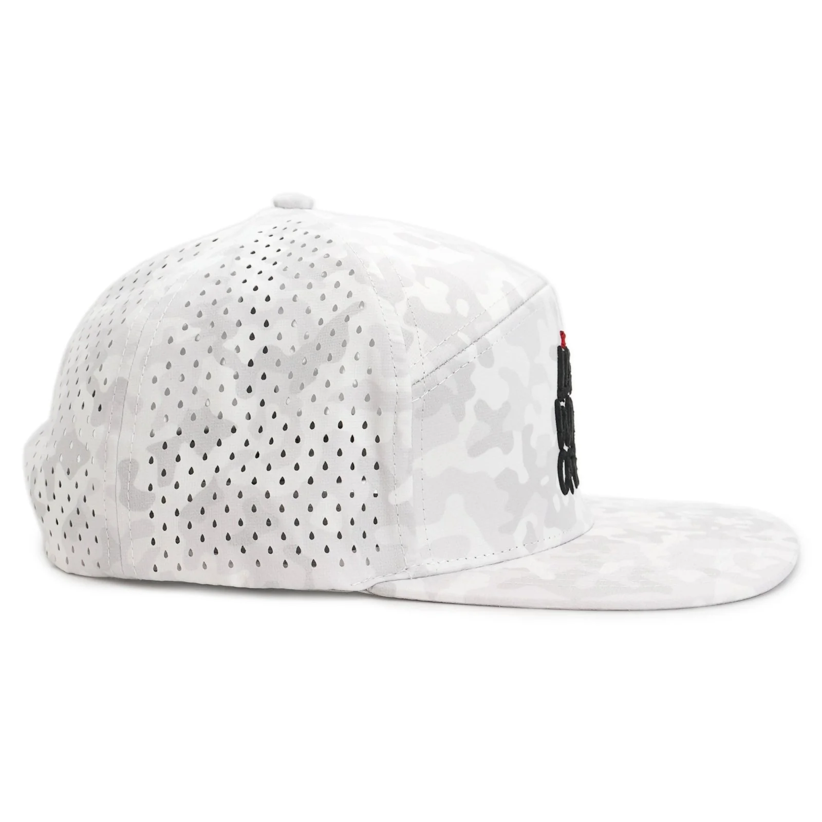 White Camo 3D Flat Brim Hat - Image 3