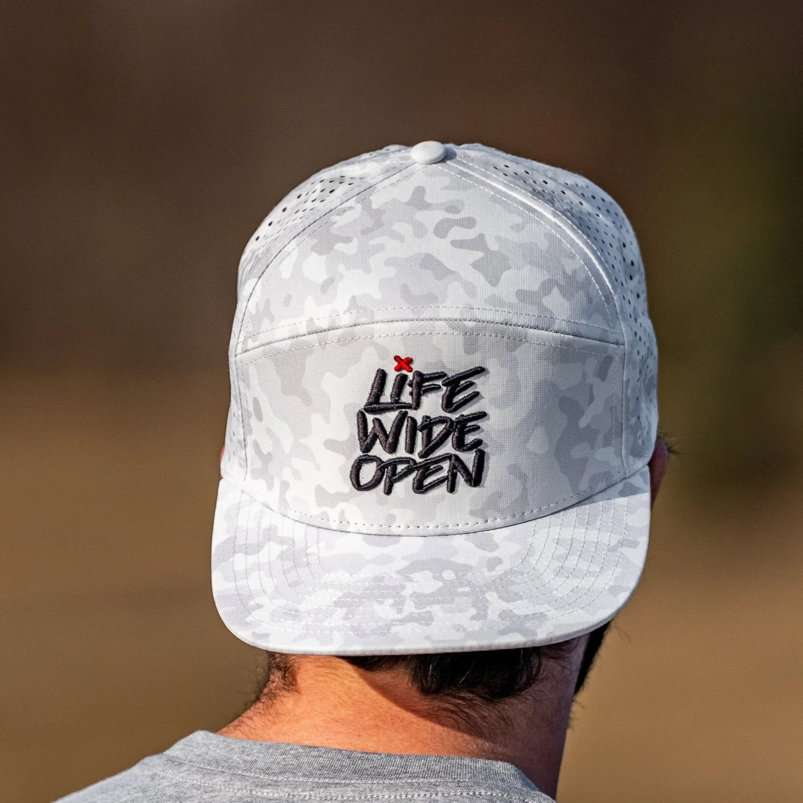 White Camo 3D Flat Brim Hat - Image 4
