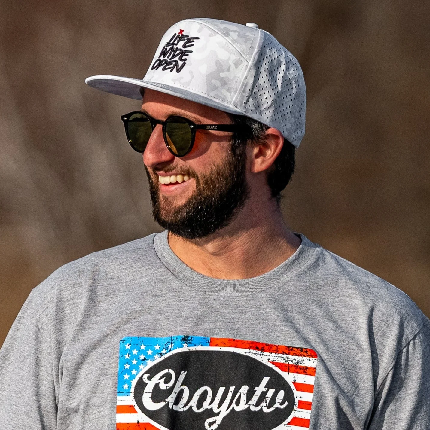 White Camo 3D Flat Brim Hat - Image 5